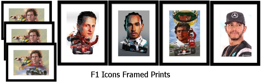 F1 Icons Framed Prints